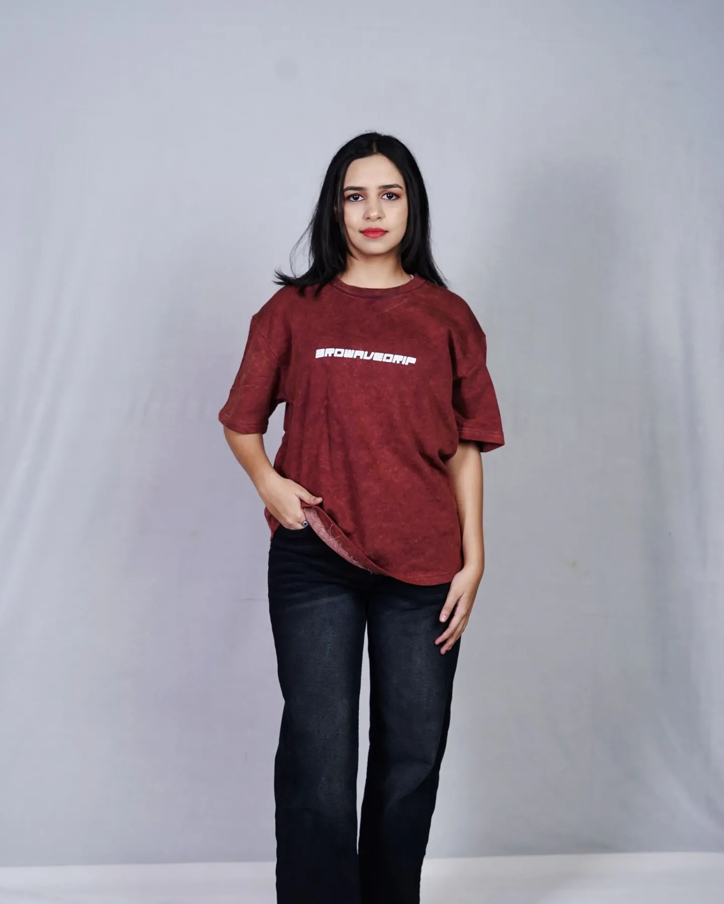 OVERSIZED BROWN ACID WASH GULZAR TEE